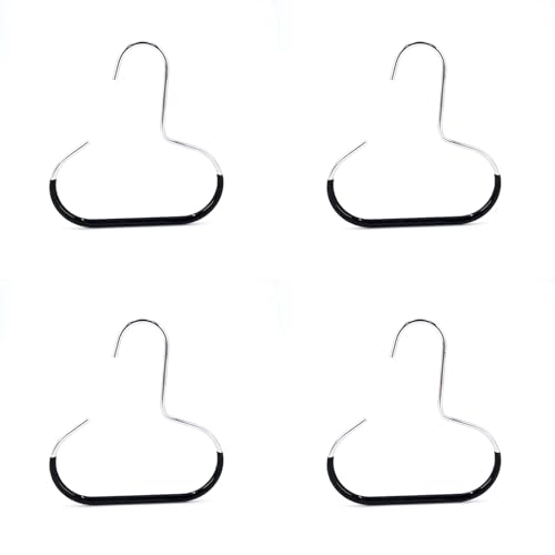 Lot de 4 cintres antidérapants noirs pour chapeaux, écharpes, cravates en soie, casquettes de baseball et ceintures