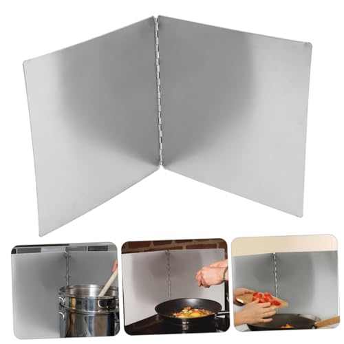 Protection anti-éclaboussures de cuisinière pliable en acier inoxydable
