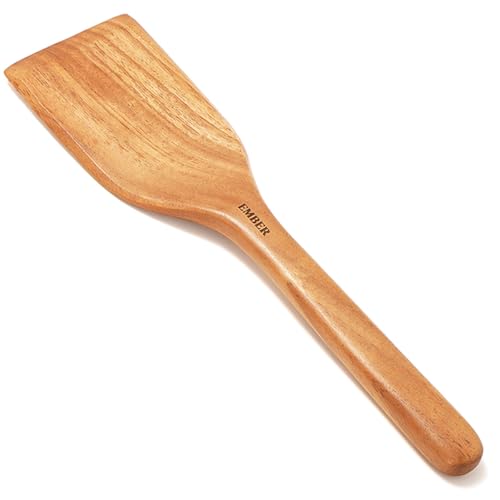Image of Ember Cookware Wooden Spatula - Neem Wood Cooking Utensils | ISI Certified | Eco-Friendly & Durable Kitchen Tools | Heat-Resistant & Non-Scratch