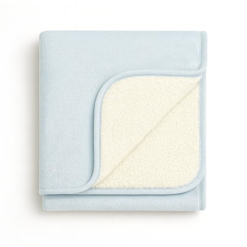 Image of Ultra Plush 30x40 Super Soft Sherpa Baby Blanket, Durable, Machine Washable, Gentle on Baby's Skin - Ideal Baby Blankets for Boys & Girls, (Cloud Blue)