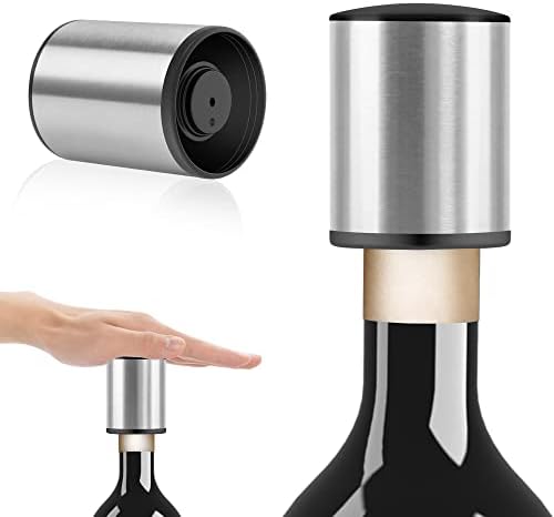 Wine Stopper, [𝐊𝐞𝐞𝐩𝐢𝐧𝐠 𝐅𝐫𝐞𝐬𝐡] Vakoo Vacuum Leakproof Wine Bottle Stopper, Reusable Wine Sealer, Wine Corks Keeps Fresh, Gifts for Wine Lovers for Christmas Anniversary