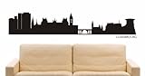 INDIGOS UG - Graz Design Sticker mural autocollant mural e567 Skyline Ville – Design Luxembourg 1-40 x 8 cm – Noir – Décoration de cuisine, salle de bain, bureau, hôtel