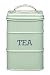 Living Nostalgia Vintage Style Airtight Tea Tin Canister English Sage Green - 17cm x 11cm 6.5" x 4"