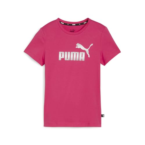 PUMA Kids Girls Essentials Logo Crew Neck Short Sleeve Casual Tops Casual - Pink