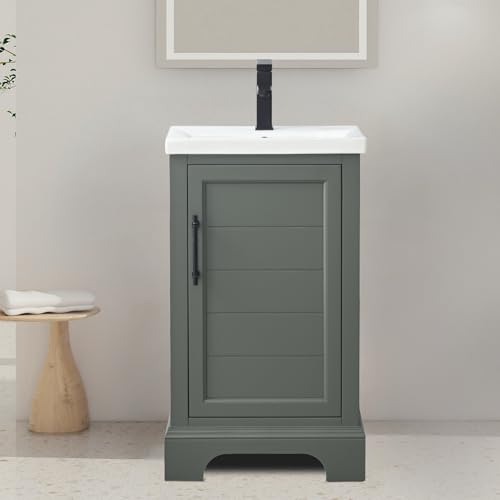 HOMEBEYOND 20 Bathroom Vanity with Ceramic Top