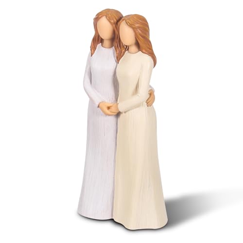 Carracci Schwester Figuren, Liebe Meine Schwestern Freunde für Immer, Zwei Frauen Statuen, Skulpturen handgemalte Figuren Geschenke für Weihnachten Geburtstag