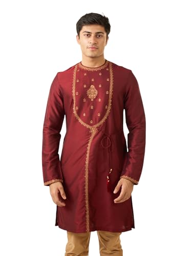Kurta mi-long brodé DIWAS : l'élégance raffinée du jacquard indien