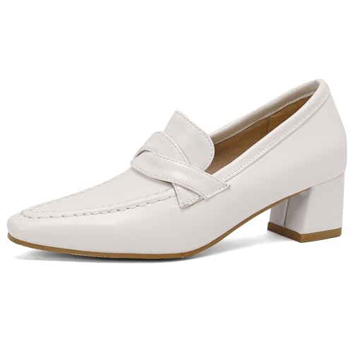 Women High Heel Loafers Slip On Office Shoes