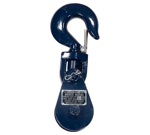 Snatch Block with Hook WLL 3 Ton 3" Sheave 3/8 Inch Wire Rope Wrecker Roll Back Recovery