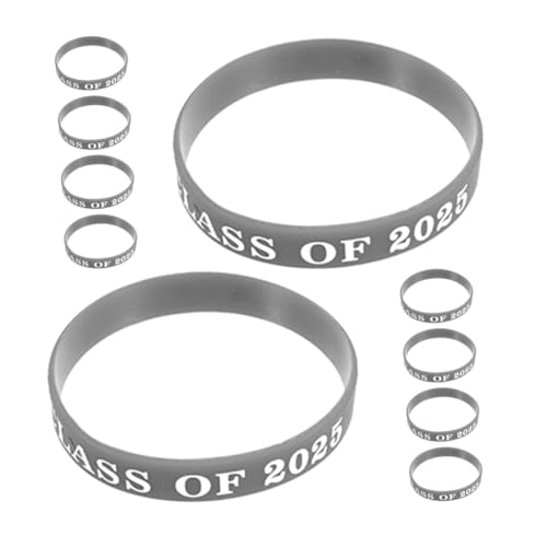 YARNOW 10 Piezas Pulseras de Graduación Clase Souvenirs para Fiestas Temáticas Pulseras de Goma Resistentes y Cómodas para y Mujeres
