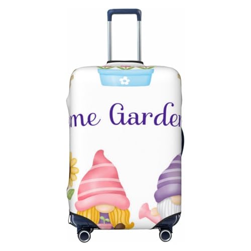 Watercolor Gnome Garden For Travel Luggage Cover Suitcase Protector Fits 18-32 Inch Travel Luggage Protector Elastic Luggage Anti-Scratch Suitcase Cover