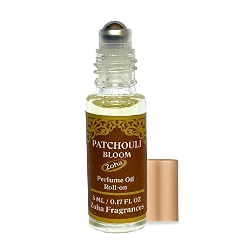 Zoha Patchouli Bloom|Roll On Perfume for Women and Men | Alcohol Free & Essential Oil Based Perfumes | Long Lasting & Vegan Fragrance Made in USA (5 ml/.17 Oz)
