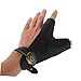Yardwe Archery Thumb Finger Tab Finger Guard Glove for Men Women Handmade Bowstring Protector for Recurve Bows for Outdoor Training and Practice Black Left Handed Design