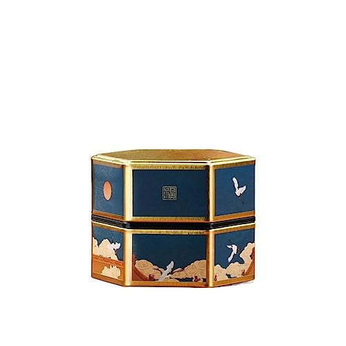 Latas vacías de hojalata de metal, lata de té estilo chino, recipiente de metal vintage para té, azúcar, café (S-B)