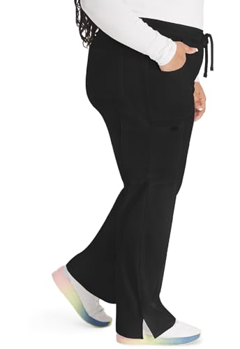 Dickies EDS Essentials Scrubs for Women, Drawstring Cargo Scrub Pants with Four-Way Stretch and Moisture Wicking Plus Size DK Black - image 6