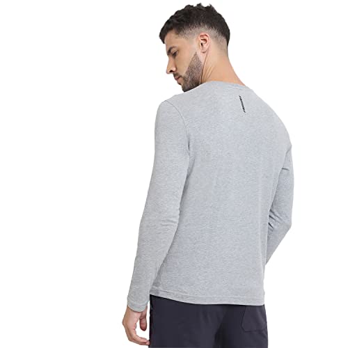 Image of Van Heusen Men Athleisure Regular Fit T-Shirt - Cotton Rich - Crew Neck, Long Sleeve, Printed