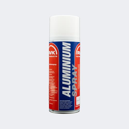RvK Spray Alluminio 400 ml – 99% Alluminio Puro, Resistente al Calore fino a 600°C, Protettivo Metallico