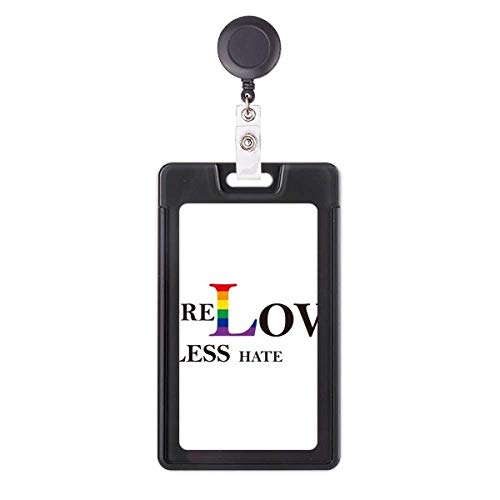 Étui rétractable LGBT More Love Less Hate porte-bonheur coloré célébrant l'amour universel
