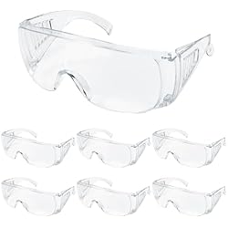 Gafas Seguridad Transparentes Gafas de Seguridad Transparentes, 6 Unidades Gafas de Proteccion con Lentes, Gafas Proteccion Trabajo Antipolvo y Antivaho para Experimentos, Gafas de Seguridad Laboratorio Industria Agricultura