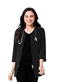 Maevn Smart Women’s 3/4 Sleeve Lab Jacket (Black, Large)