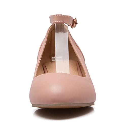 DEERBUNNY Women's Low Kitten Heel Ankle Strap Pumps Dress Shoes Work Office Shoes for Ladies4