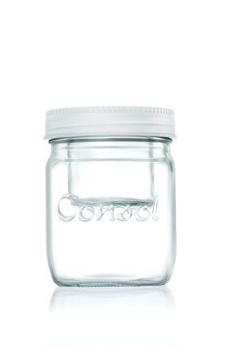Consol 2-in-1 Classic Mason Glass Jar with a Smaller Jar Inside with One Leak Proof Lid, 17 oz., White