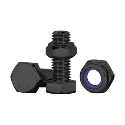 Drenky Bulloni e Dadi M8, 10 Pezzi Bulloneria Bulloni E Dadi M8 X 16 mm Set Di Viti con Dadi Autobloccanti Acciaio Inox A2 V2A Set Di Dadi E Bulloni Per Macchinari, Mobili, Stampa 3D, Navi, Nero