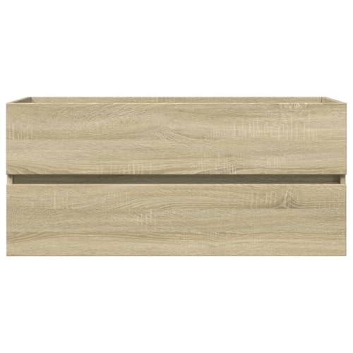 Armario para lavabo de baño de 100 cm de madera de ingeniería acabado roble Sonoma 5