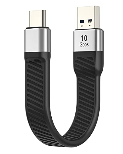 Image of LamToon Short USB C Cable 10Gbps, USB-C 3.1 Gen 2 USB-A Android Auto Cable, 60W USB A to C Fast Charging Cable Type C for USB C External SSD MacBook Pro iPad S21 0.45FT