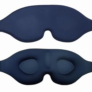 3D Sleep Mask for Side Sleepers, Complete Blackout, Contoured Cup, Adjustable Strap, Free Eye Movement, Eyelash Friendly Sleeping Eye Masks for Women Men, Best for Healthy Sleep, Travel, Meditation