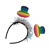 DECOMELODY Bunte Mädchen Haarbänder mit Hutdesign Leichtes Party Stirnband aus Glattem Material Kreatives Kopfaccessoire für Geburtstage und Cosplay