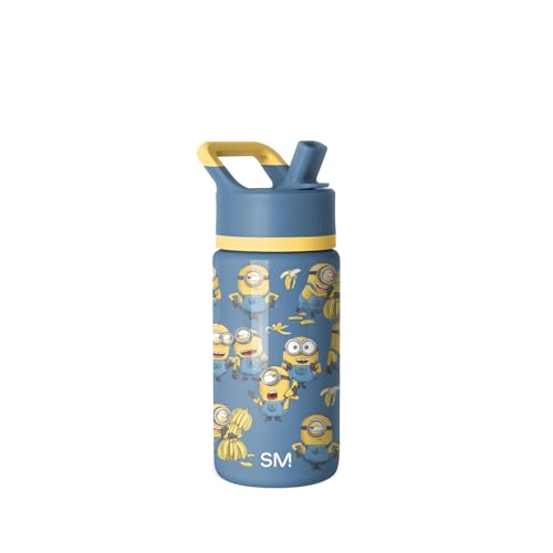 Simple Modern Kids Summit Water Bottle with Straw Lid | Despicable Me Minions 14oz Stainless Steel Cup Insulated Tumbler for Girls, Boys, School | Minions Unite