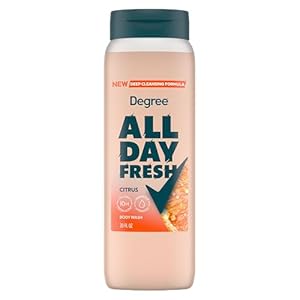 Degree All Day Fresh Body Wash Fresh Citrus Deep Cleansing 20 oz