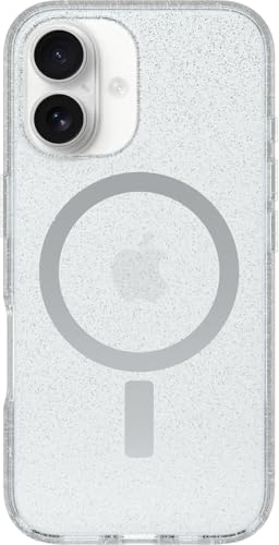 Image of OtterBox iPhone 16 (Only) - Symmetry Series Clear+ Case - Stardust (Clear /Glitter) - Snaps to MagSafe - Ultra-Sleek - Raised Edges Protect Camera & Screen - Non-Retail Packaging