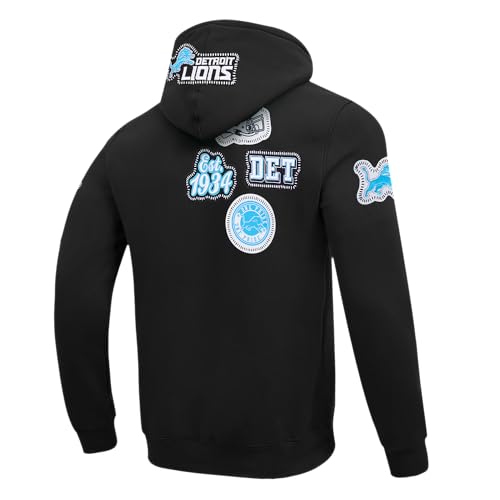 Pro Standard Mens NFL Detroit Lions DIY Pick Stitch Pull Over Hoodie Black L - Image 4
