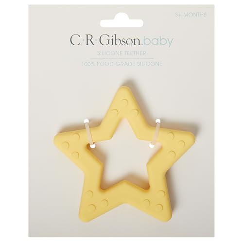 Image of C.R. Gibson 100% Food Grade Silicone Star Baby Teether for Infants, 2.75 inch x 4.25 inch, Multicolor (Pack of 2)