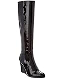 Stuart Weitzman Milla City Wedge Patent & Leather Knee-High Boot, 9.5, Blue