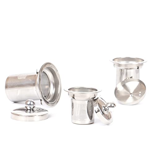 kekafu 3 peças de infusor de chá de tamanho diferente, filtros de chá de folhas soltas com tampa e a