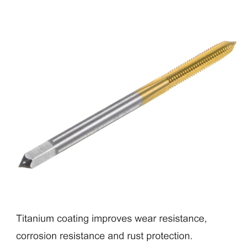 QUARKZMAN Gewindebohrer Metrisch M3 x 0,5, Titanbeschichtetes Kobalt-HSS (High-Speed-Stahl) mit 3 geraden Schneiden, Mini-Mikro-Schraubengewinde-Reparaturwerkzeug, 2 Stück