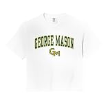 George Mason Patriots Arch Over White Officially Licensed Comfort Colors Crop Top