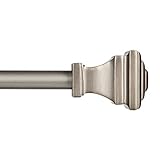 Kenney 5/8' Fast Fit Milton Easy Install Curtain Rod, Pewter, 36'-66'