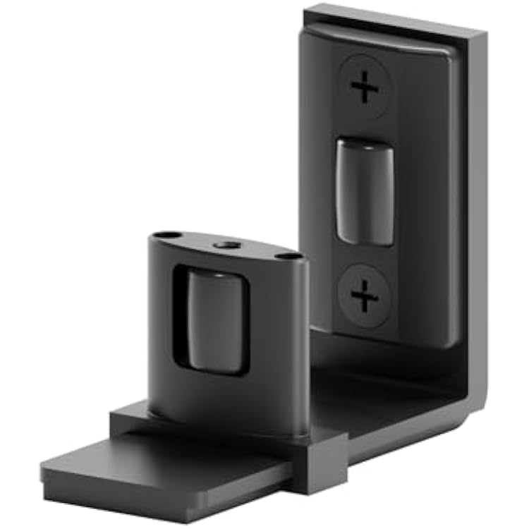 Sliding Barn Door Bottom Floor Guide, Adjustable U Shape Flexible Flush Design,Wall Mounted, Black