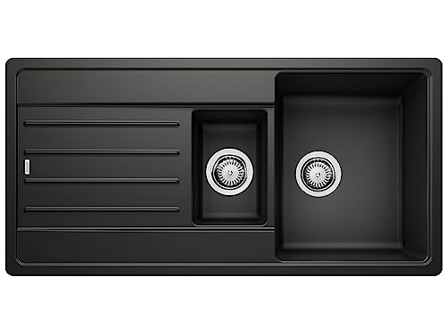BLANCO Legra 6 S Évier en granit noir en Silgranit noir Type de montage : montage par le haut, réversible, pour armoires inférieures de 60 cm de large,...