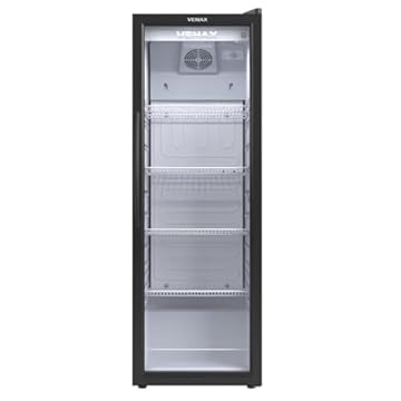 Venax Refrigerador Expositor Vertical VV 200, 209 Litros, Porta de Vidro, Preto Fosco