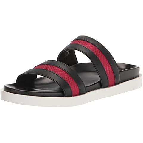 STACY ADAMS Men's Metro Double Strap Slide Sandal Flat, Black/Red, 13 UK Cover