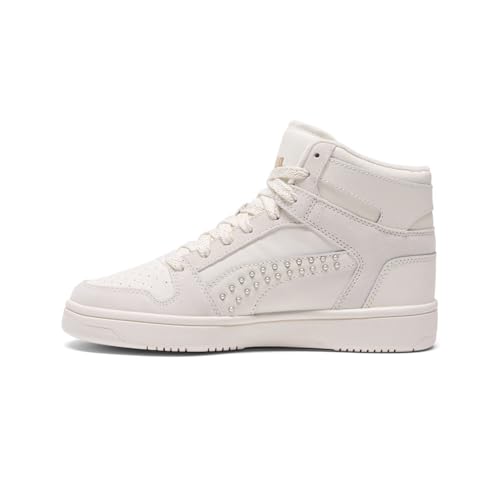 Image of PUMA Women's Rebound Layup Mid Shoes Warm White /Gold 10 Medium