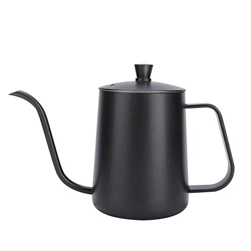 Cafetera Tetera, Boquilla de cuello de cisne de acero inoxidable Tetera Tetera Verter sobre el caf Filtro de olla de goteo largo y estrecho(600ML)