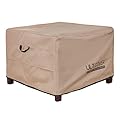 ULTCOVER Waterproof Patio Ottoman Cover Square Outdoor Side Table Furniture Covers Size 32L x 32W x 20H inch