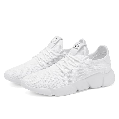 Vamjam VJ-YD002-WHITE-44 Men'S Casual Athletic Sneakers Fashion Lightweight Breathable Mesh Running Shoes White Size 10 thumb #2