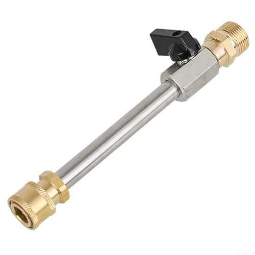 CNANRNANC Varilla de extensión de acero inoxidable y válvula de alta presión para lavadora de alta presión, rosca M22/14 para lavado de automóviles, accesorios de proceso de limpieza aerodinámico